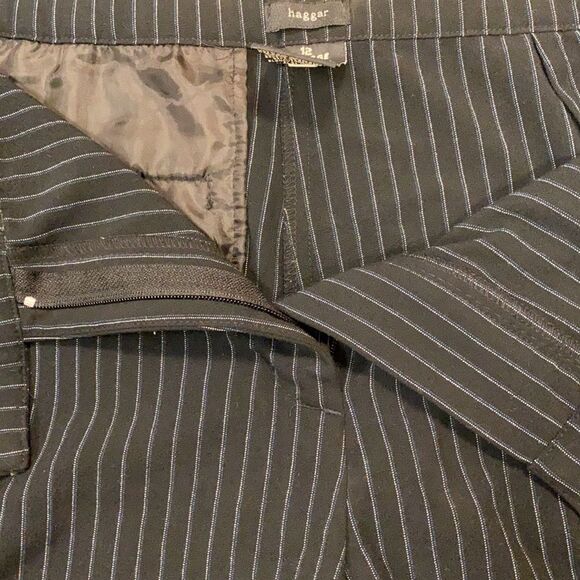 Hagar Black Stripped Dress Pants sz. 12 - Picture 2 of 5